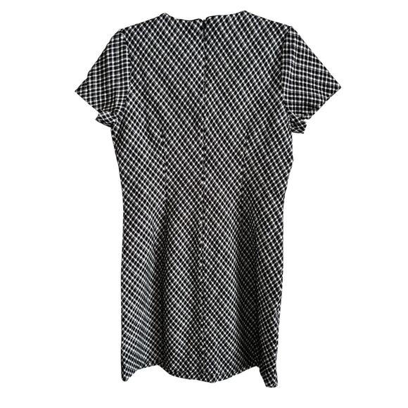 NWT SPANX Ponte Mini Dress Jacquard Size Small Black White Short Sleeve - Picture 4 of 8